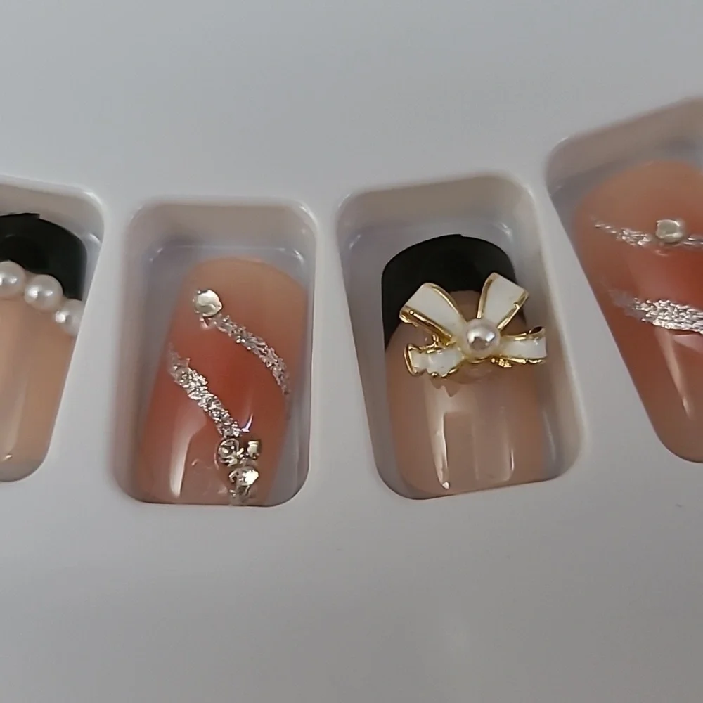2/$16 Bow Rhinestone Press On Nails